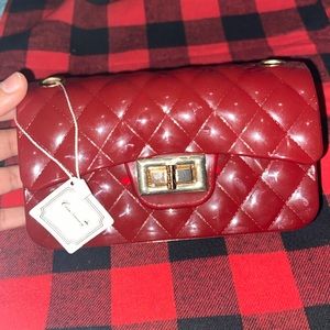 Burgundy Gel Crossbody/Clutch Purse
